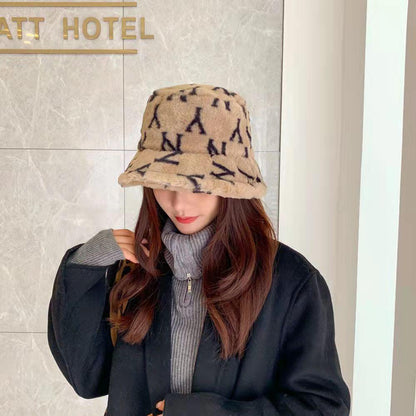 New fashion all-match fluffy warm fisherman hat lbcase