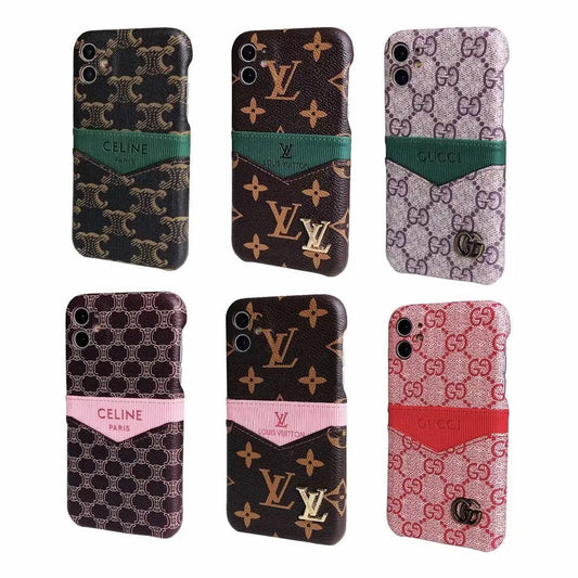 Retro Splicing card bag phone case lbcase