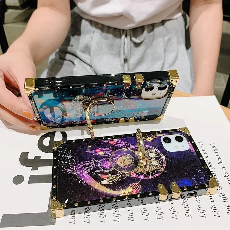 Starry sky flower square phone case lbcase
