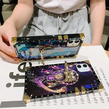 Starry sky flower square phone case lbcase
