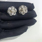 Zircon inlaid pearl steel needle earrings