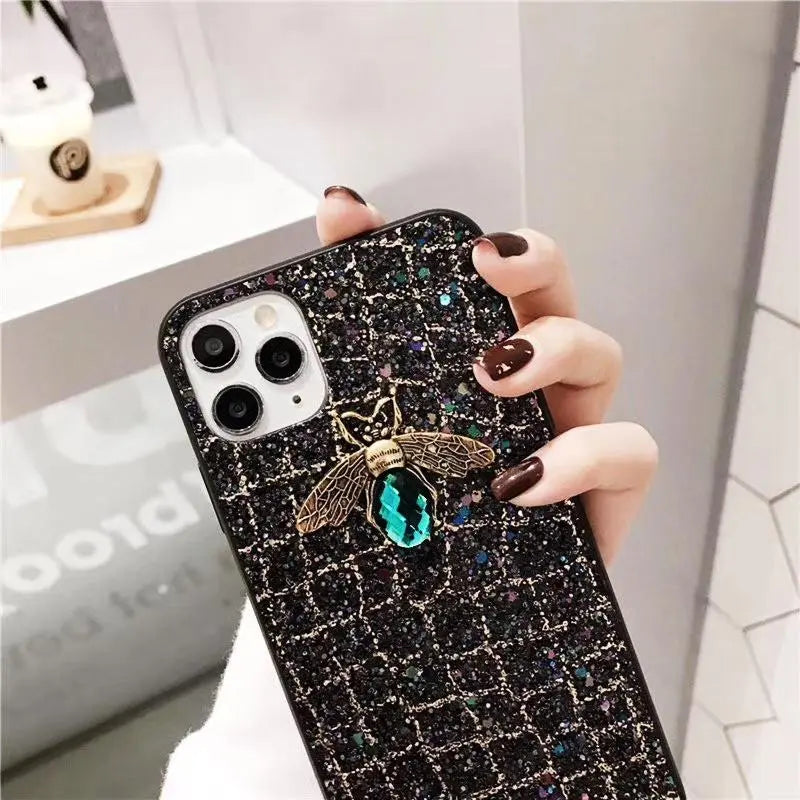 Glitter Bee Sequined Phone Case lbcase