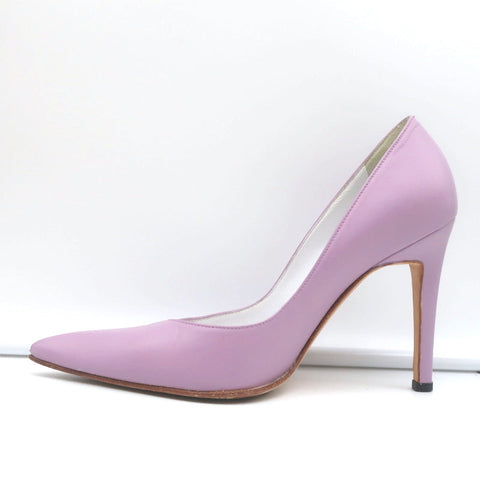 Manolo Blahnik Pumps Lavender Leather Size 36 Pointed Toe Heels