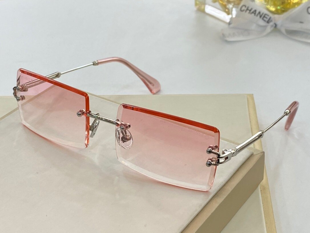 6 COLORS CONJOINED LENS RIMLESS SUNGLASSES lbcase