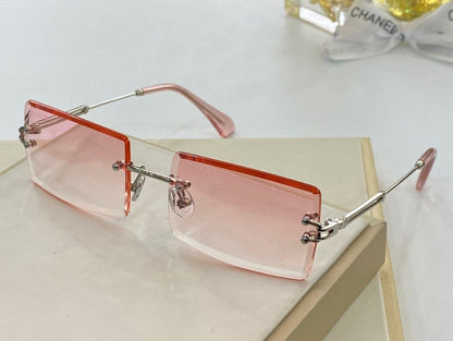 6 COLORS CONJOINED LENS RIMLESS SUNGLASSES lbcase