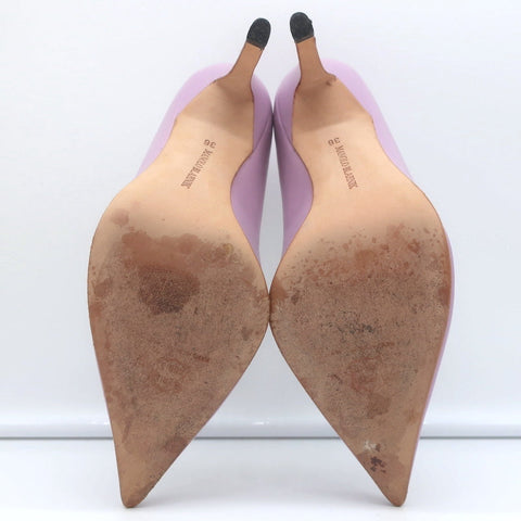 Manolo Blahnik Pumps Lavender Leather Size 36 Pointed Toe Heels