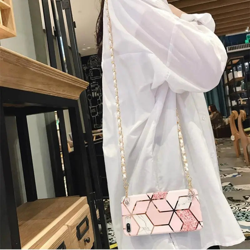 Simple Slanted back chain phone case lbcase