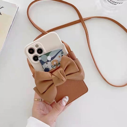Bowknot card case Crossbody phone case For iphone lbcase