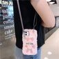 Plush diagonal strap phone case lbcase
