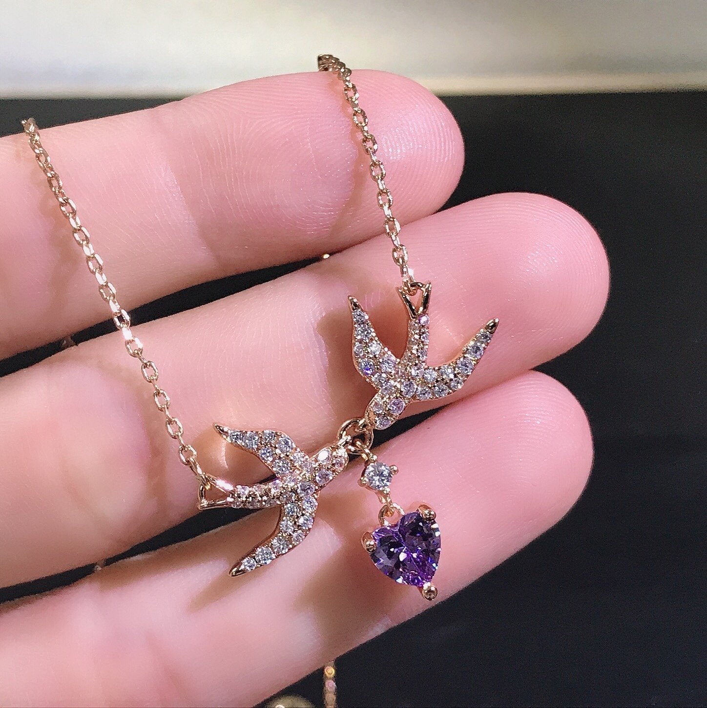 Fashion Lady Amethyst Necklace lbcase