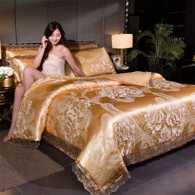 Luxury Silk jacquard Skin-friendly cotton four-piece quilt cover  new product lbcase
