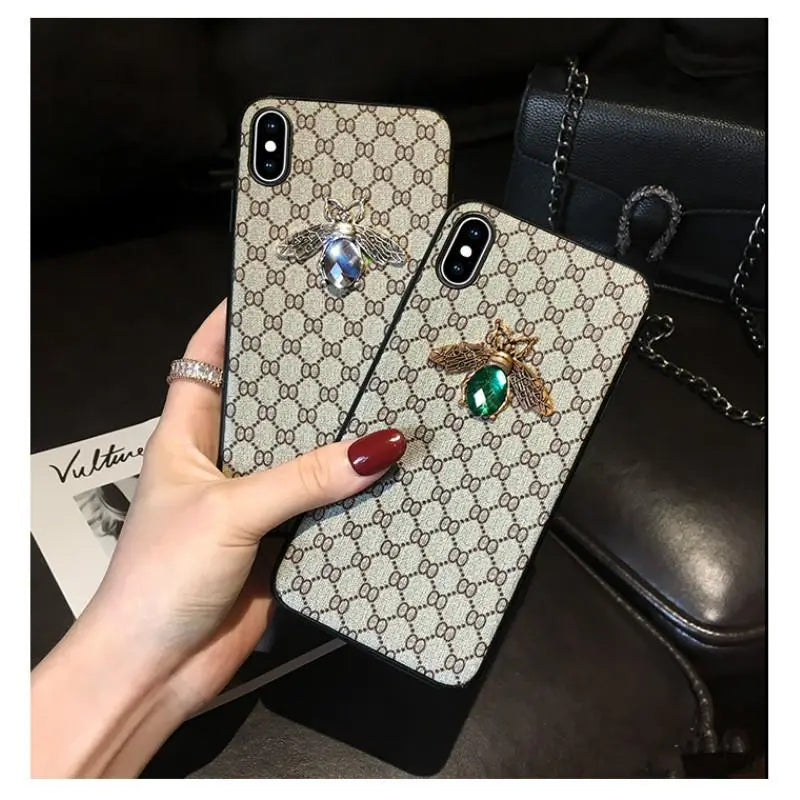 Rhinestone bee lanyard phone case lbcase