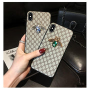 Rhinestone bee lanyard phone case