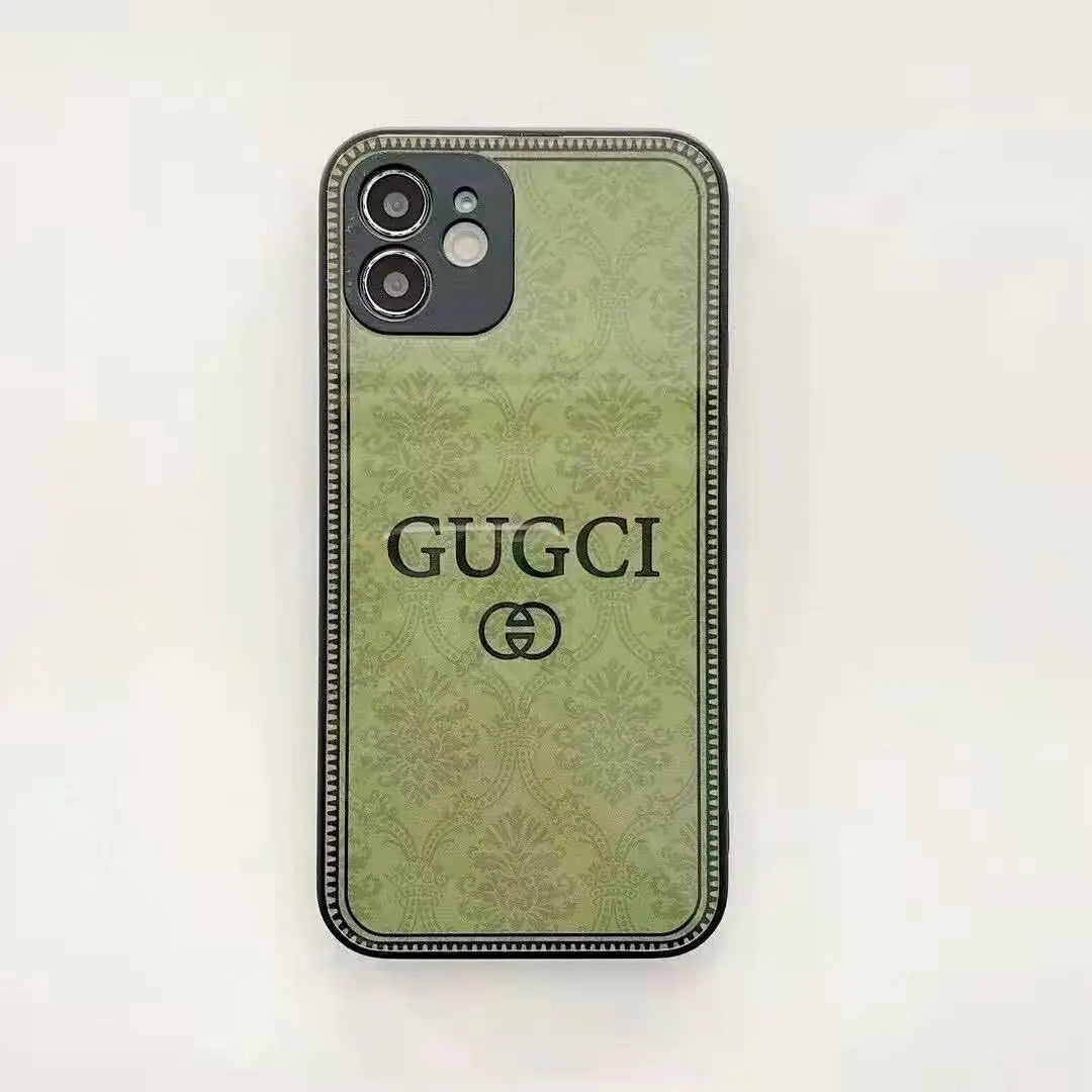Fashion flower printing glass phone case lbcase