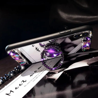 Purple Rhinestone Mirror phone Case lbcase
