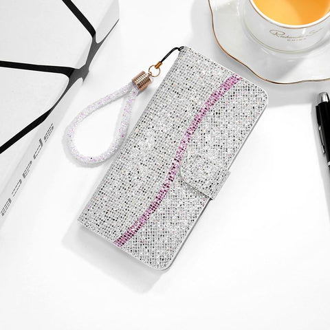Luxurious Wallet Crystal Wrist Phone Case