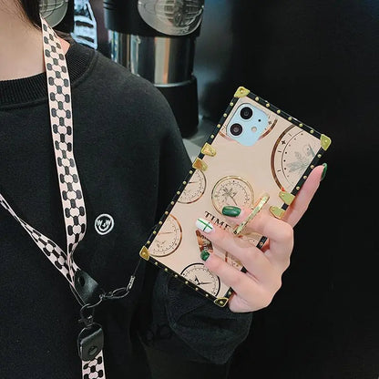 Lanyard Time Pattern Square Case lbcase