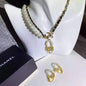Pendant Necklace Earrings Women's Jewelry Set Earrings Charm Letter Personalized Necklace lbcase