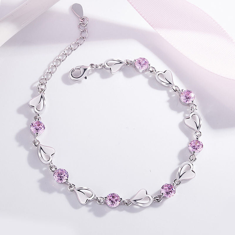 Four-leaf clover silver bracelet lbcase