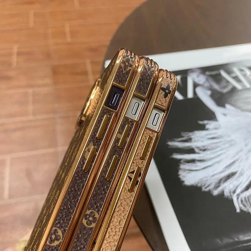 New luxury leather electroplating phone case For iphone lbcase