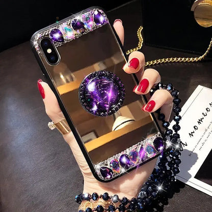 Purple Rhinestone Mirror phone Case lbcase