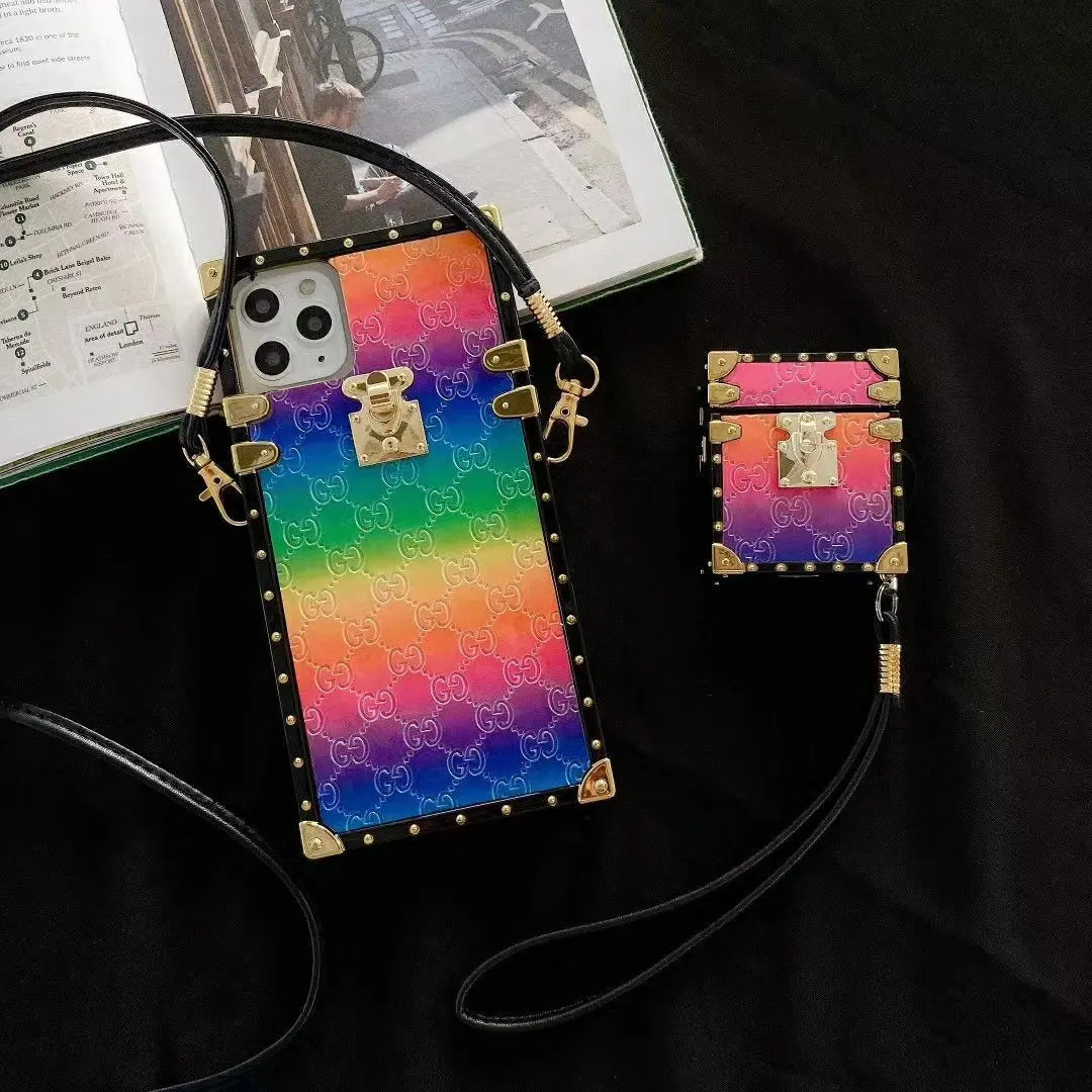 Square gradient color phone case and Airpods case lbcase