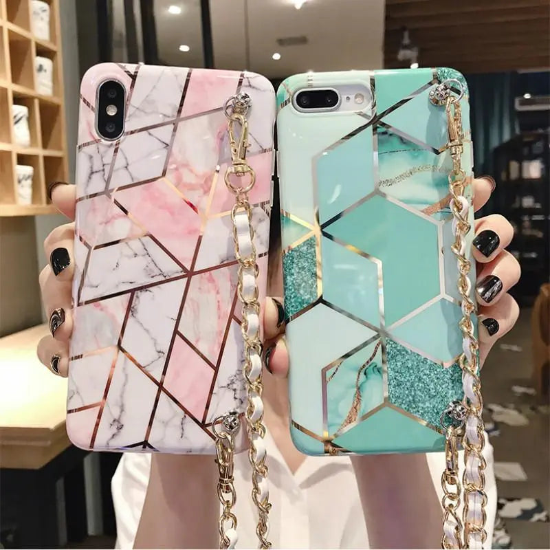 Simple Slanted back chain phone case lbcase