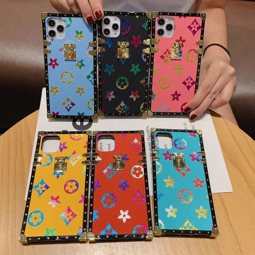 Colorful retro flower square phone case lbcase