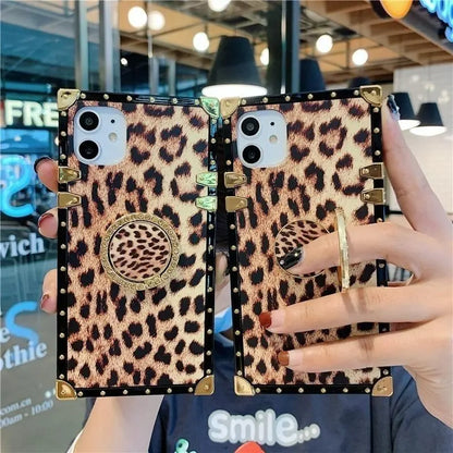 Fashion Leopard Print square phone case lbcase