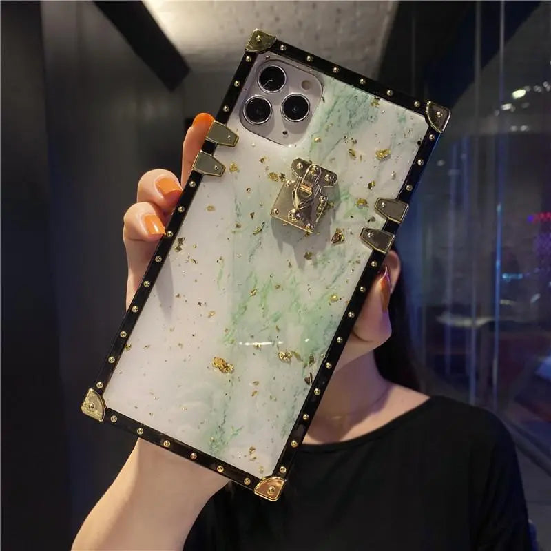 Marble square phone case lbcase