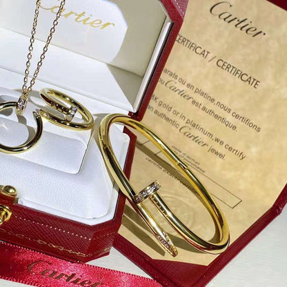 18K Women's Set Bracelet Ring Necklace Three-piece Set lbcase