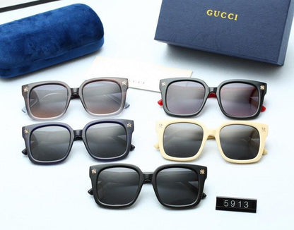 5 COLORS LETTER DECORATION TR90 SQUARE POLARIZED SUNGLASSES lbcase