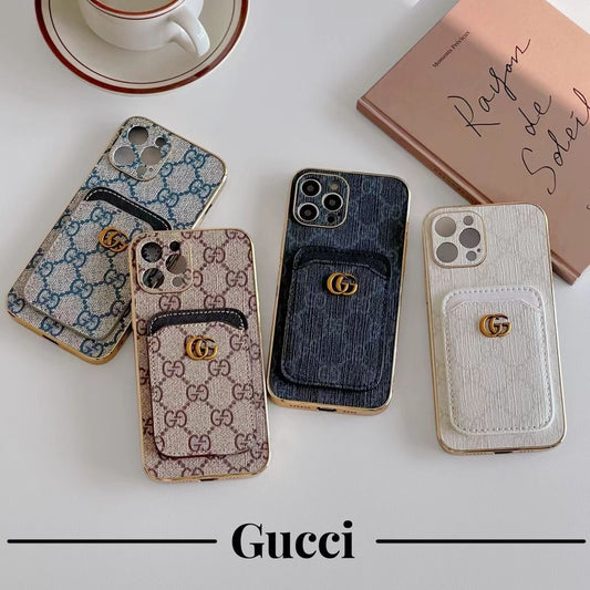 Embroidered card case phone case