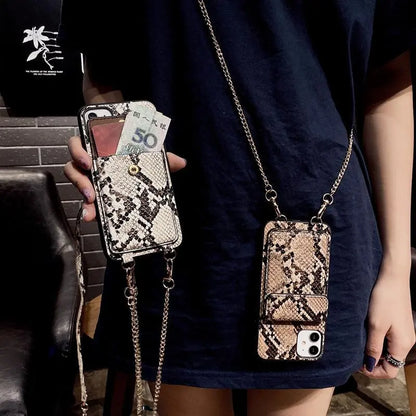 Snakeskin wallet chain phone case lbcase