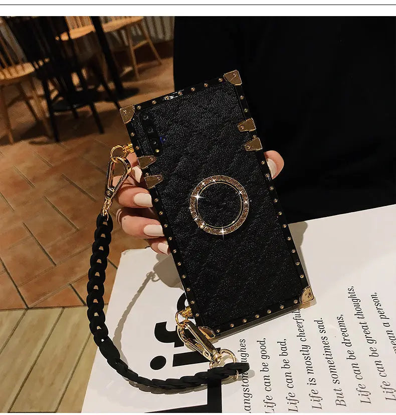 Oblique Chain Square Phone Case lbcase
