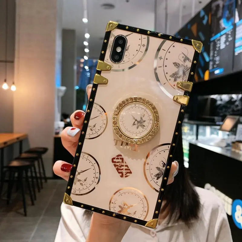 Time Pattern Square Phone Case lbcase