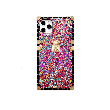 shiny sequined square phone case lbcase