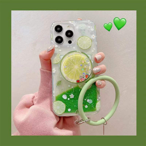 Small Waist Quicksand Bracket Phone Case