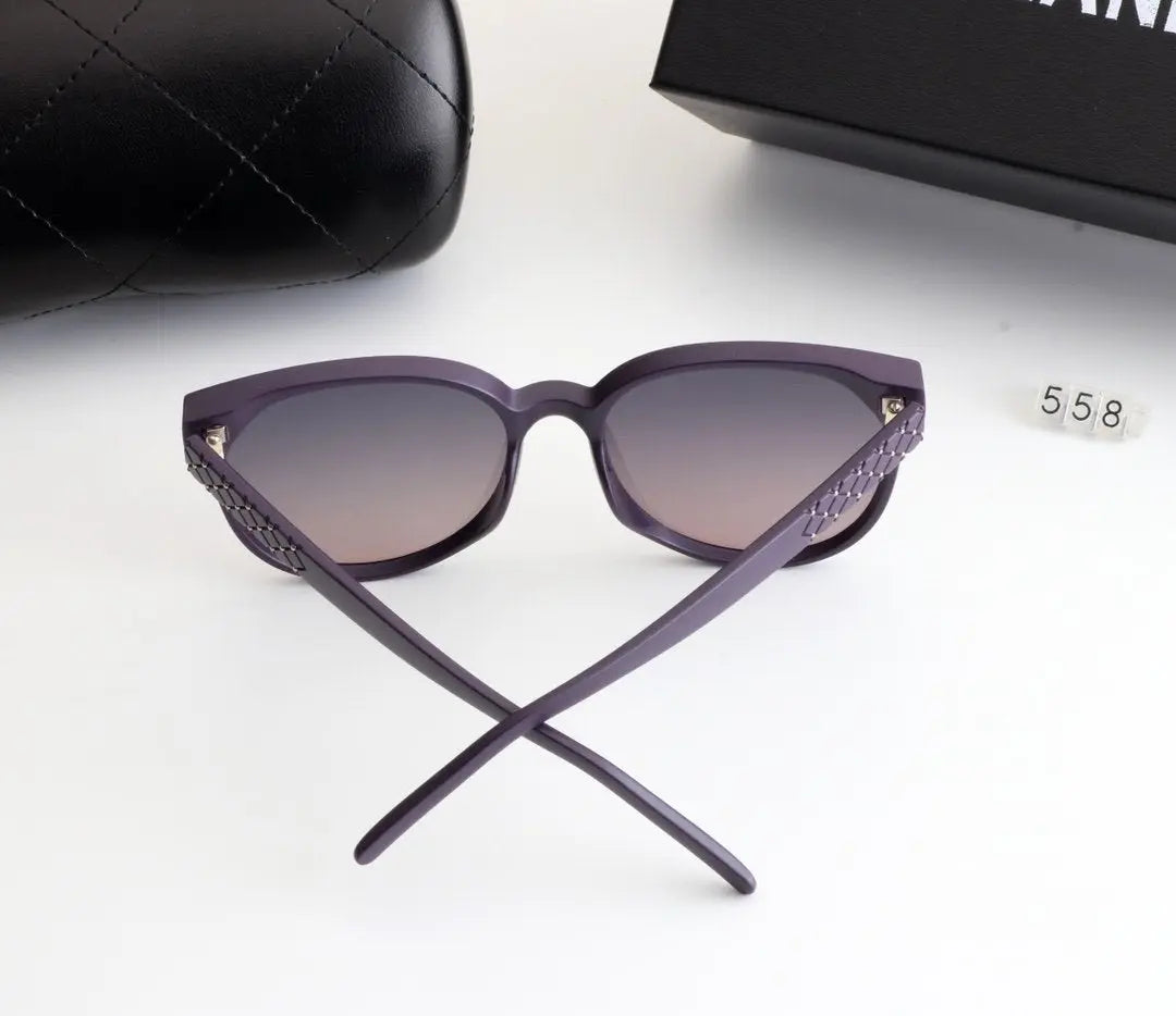 5 COLORS PURPLE LENS CAT EYES SUNGLASSES lbcase