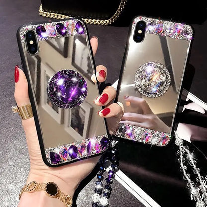 Purple Rhinestone Mirror phone Case lbcase
