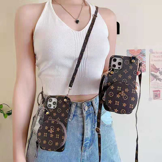 Retro Slanted back card bag phone case For iphone lbcase