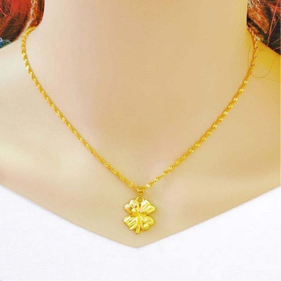18k yellow gold necklace clavicle chain lbcase
