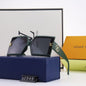 5 COLORS Square HOLLOWING V SHAPE SUNGLASSES lbcase