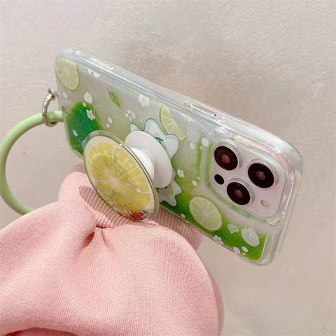 Small Waist Quicksand Bracket Phone Case