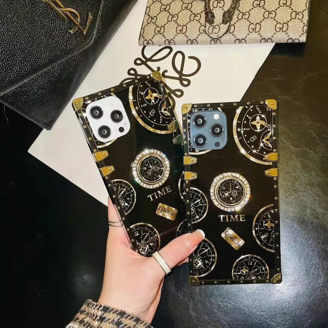 Luxury Rhinestone Bracket square phone case  for  Samsung lbcase
