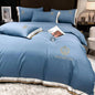 High-end Embroidered skin-friendly brushed cotton Four-Piece Suit  Bed Supplies lbcase