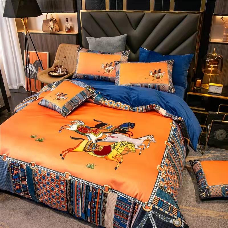 Luxury Coral fleece milk fleece four-piece bedding lbcase