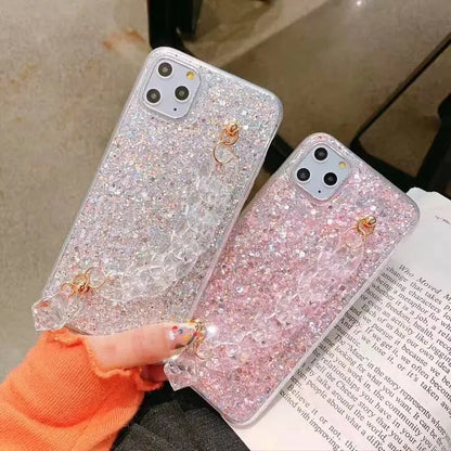 Sequined crystal wristband phone case lbcase