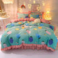 Fashion princess style Skin-friendly cotton four-piece Bed skirt lbcase
