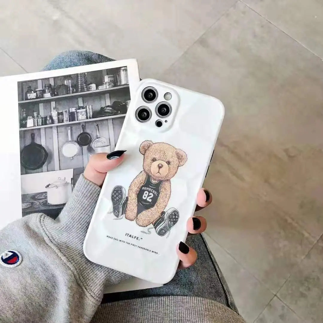 3D Cute baby bear soft phone case lbcase